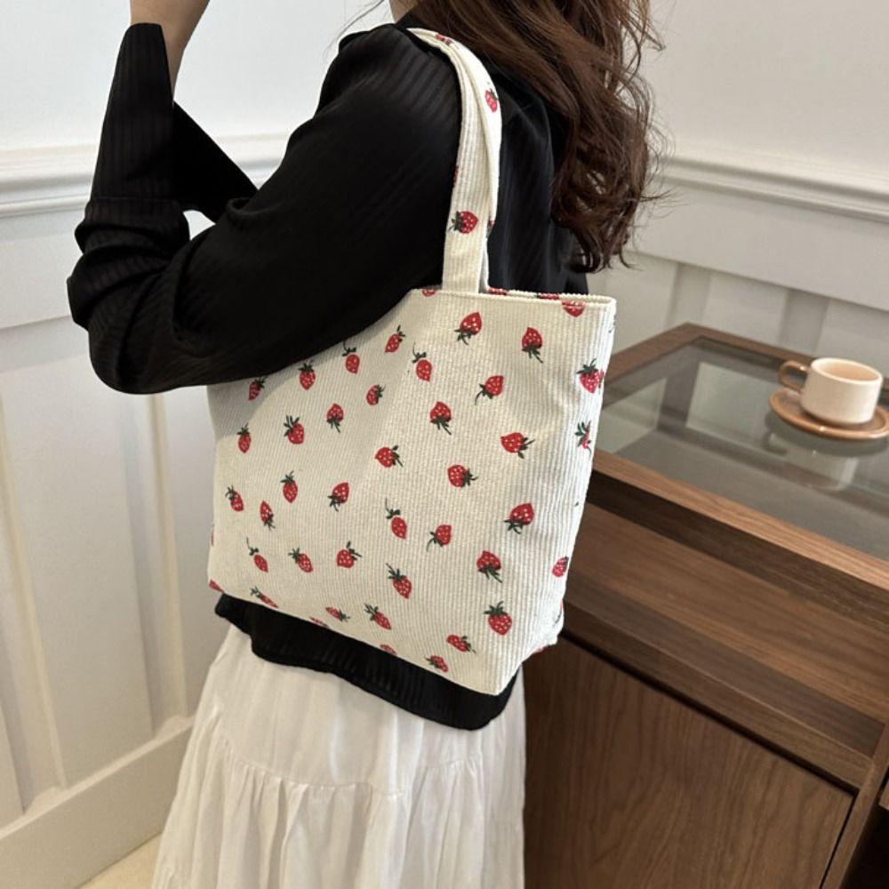 Printing Women Shoulder Bag Korean Style Corduroy Handbag Sweet Strawberry Tote Bag Travel белый
Printing Women Shoulder Bag Korean Style Corduroy Handbag Sweet Strawberry Tote Bag Travel белый
