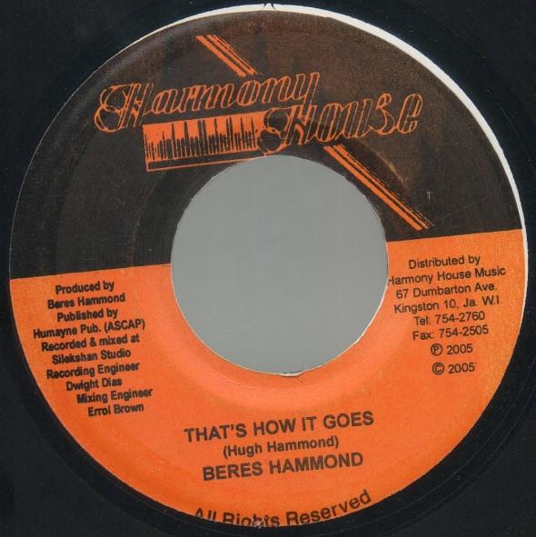 7inch Record BERES HAMMOND - That s How It Goes NONE Harmony House 2005 Jamaica Reggae, Ska & Dub Used
7inch Record BERES HAMMOND - That s How It Goes NONE Harmony House 2005 Jamaica Reggae, Ska & Dub Used