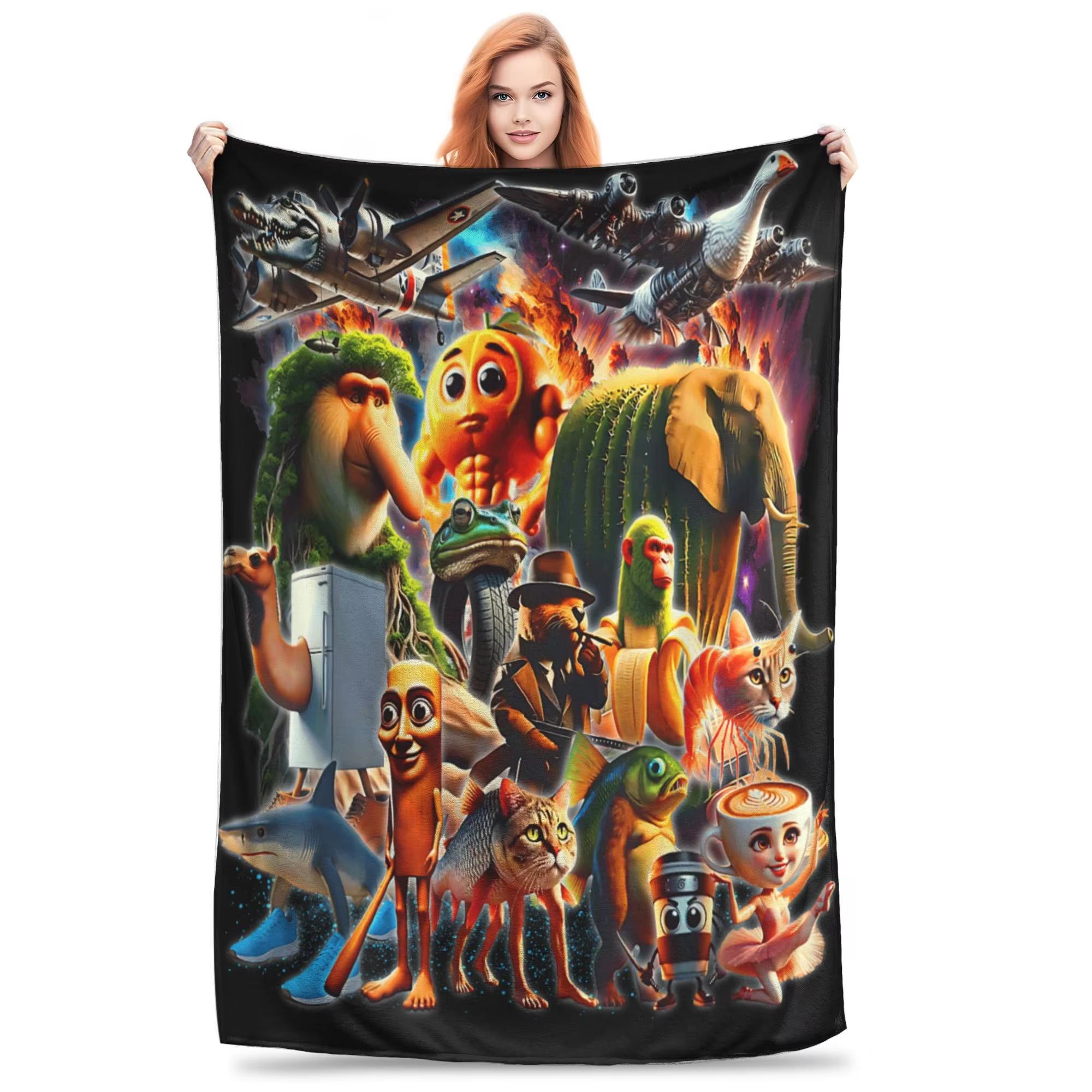 Brainrot AI Italian Plush Blanket generates animal patterns flannel material suitable for children and adults 30x40in
Brainrot AI Italian Plush Blanket generates animal patterns flannel material suitable for children and adults 30x40in