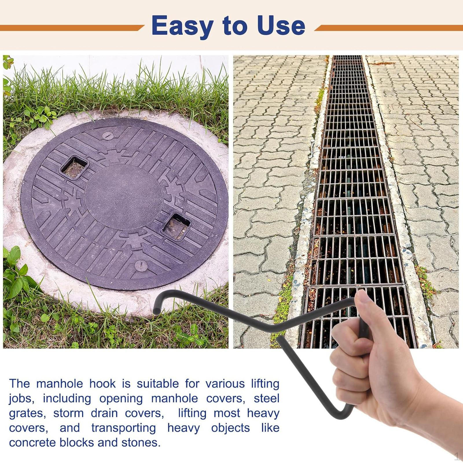 Manhole Cover Hook for Storm Drains Drain Covers 250mm 250mm
Manhole Cover Hook for Storm Drains Drain Covers 250mm 250mm
