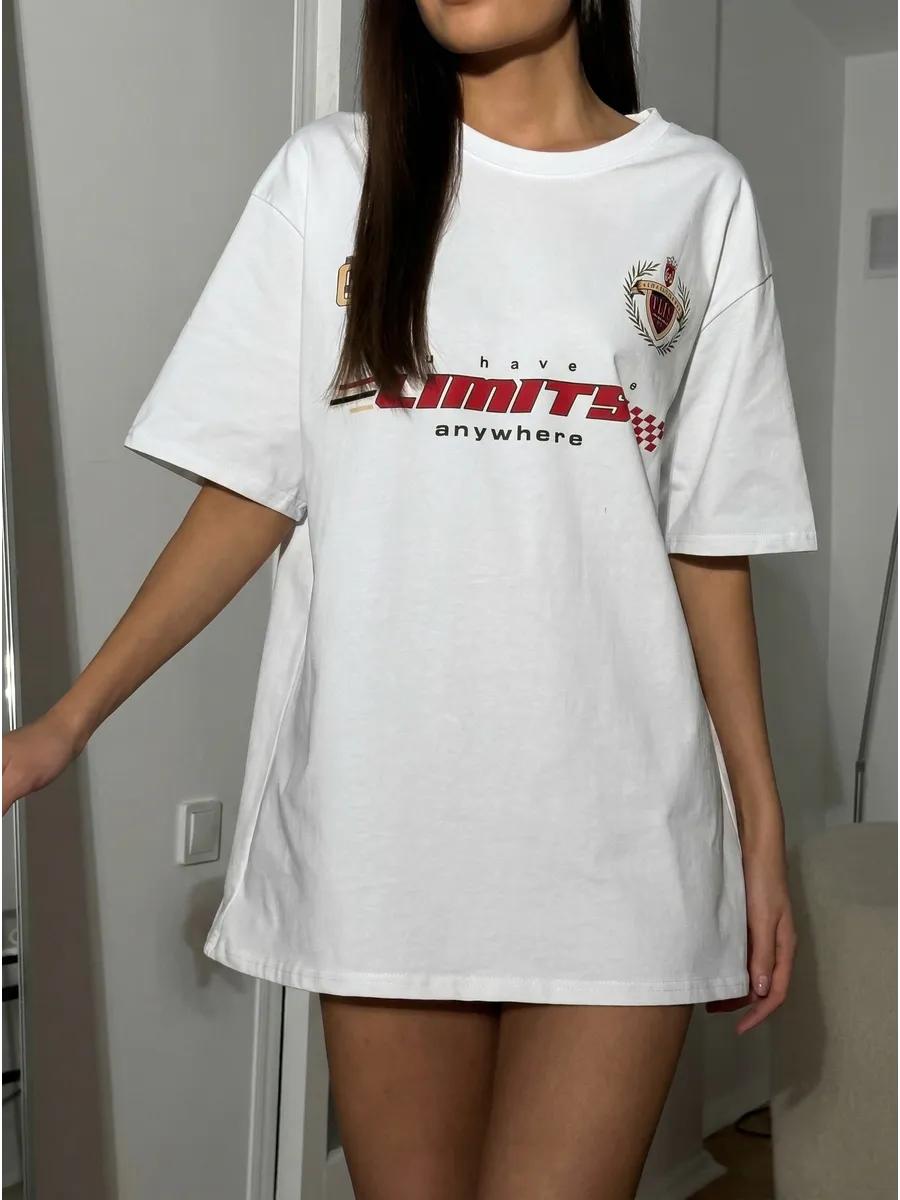 Oversized thick T-shirt with no limit print M
Oversized thick T-shirt with no limit print M