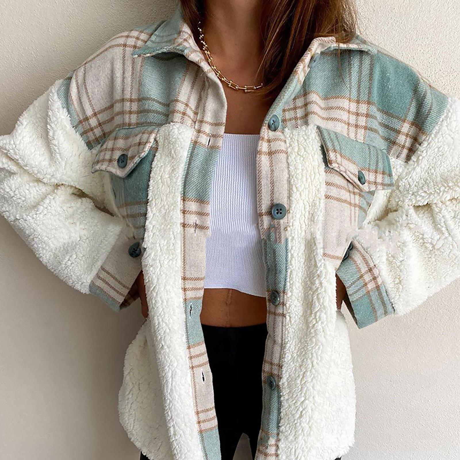 (SU)Женское зимнее повседневное модное классическое пальто из овечьей шерсти с длинным рукавом в клетку
(SU)Женское зимнее повседневное модное классическое пальто из овечьей шерсти с длинным рукавом в клетку