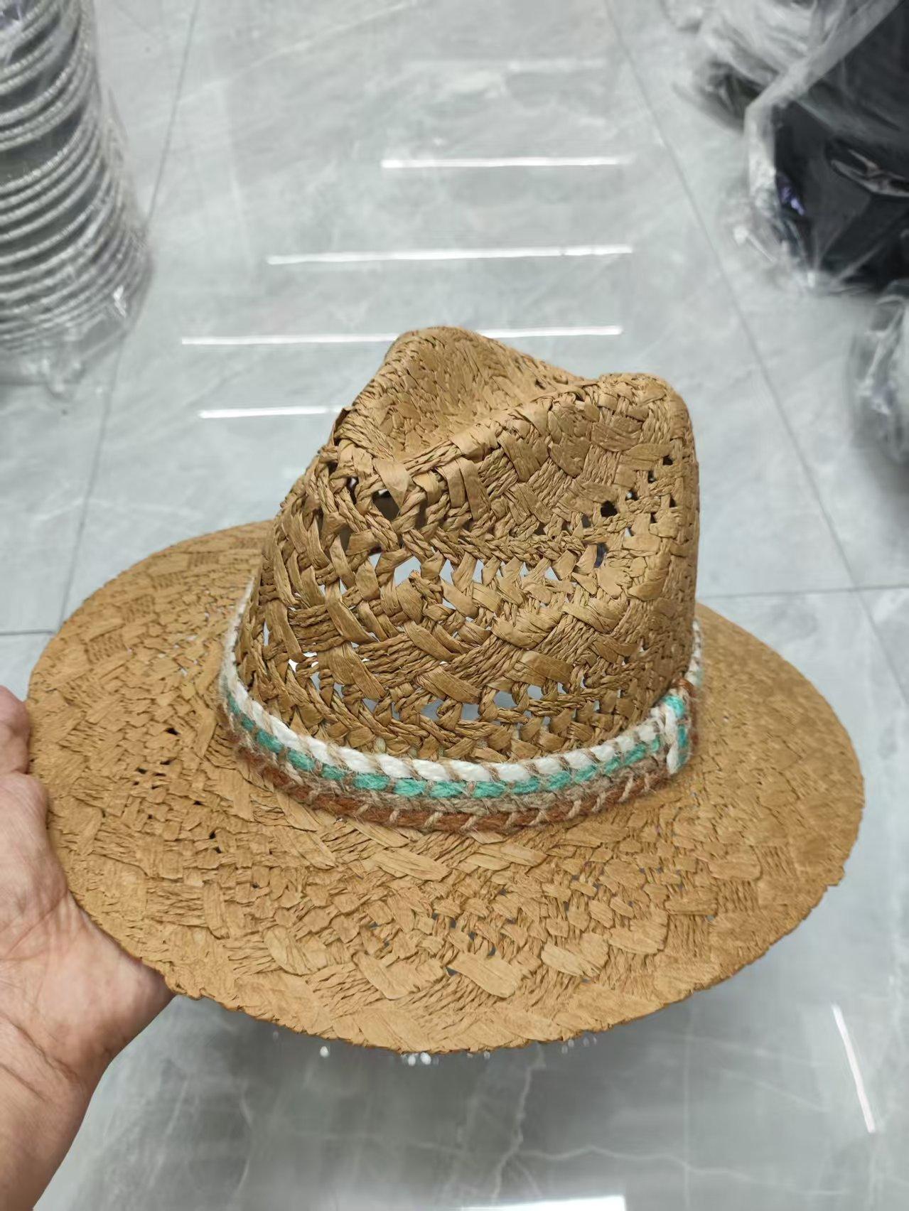 58cm Straw Cowboy Hats Women Bohemian Style Handmade Crochet Sun Hat Vintage Fashion Beach Panama Hats One Size
58cm Straw Cowboy Hats Women Bohemian Style Handmade Crochet Sun Hat Vintage Fashion Beach Panama Hats One Size