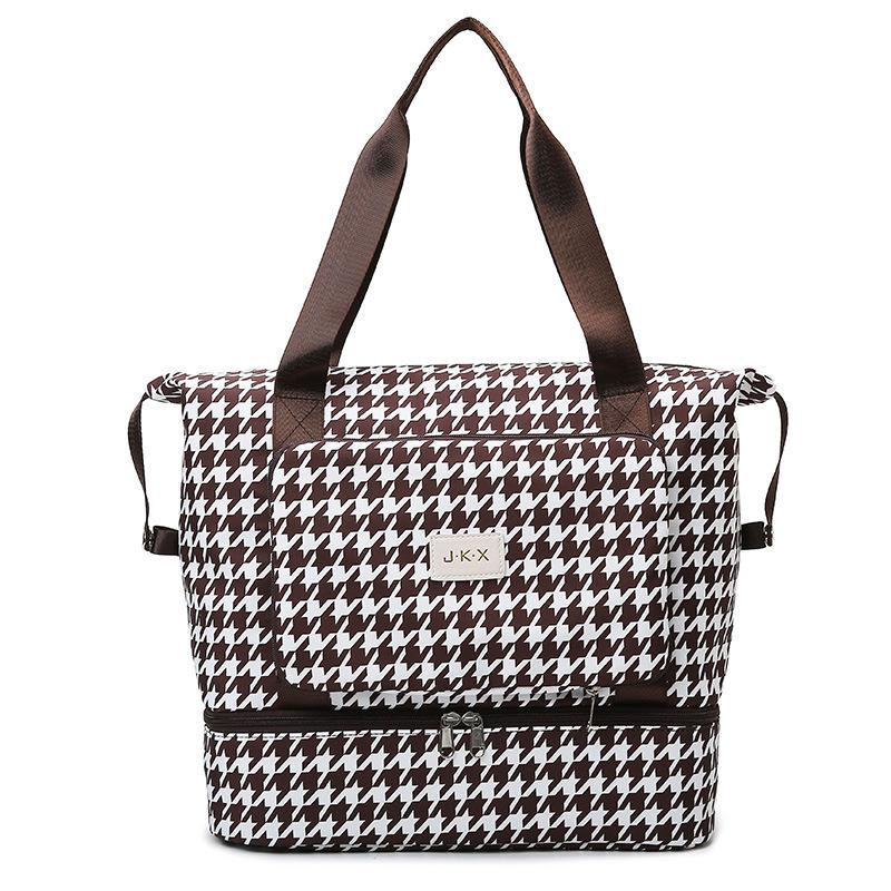 Travel bag large capacity foldable thousand bird grid to be delivered vacation storage luggage bag travel simple shoulder темно-коричневого кольору
Travel bag large capacity foldable thousand bird grid to be delivered vacation storage luggage bag travel simple shoulder темно-коричневого кольору