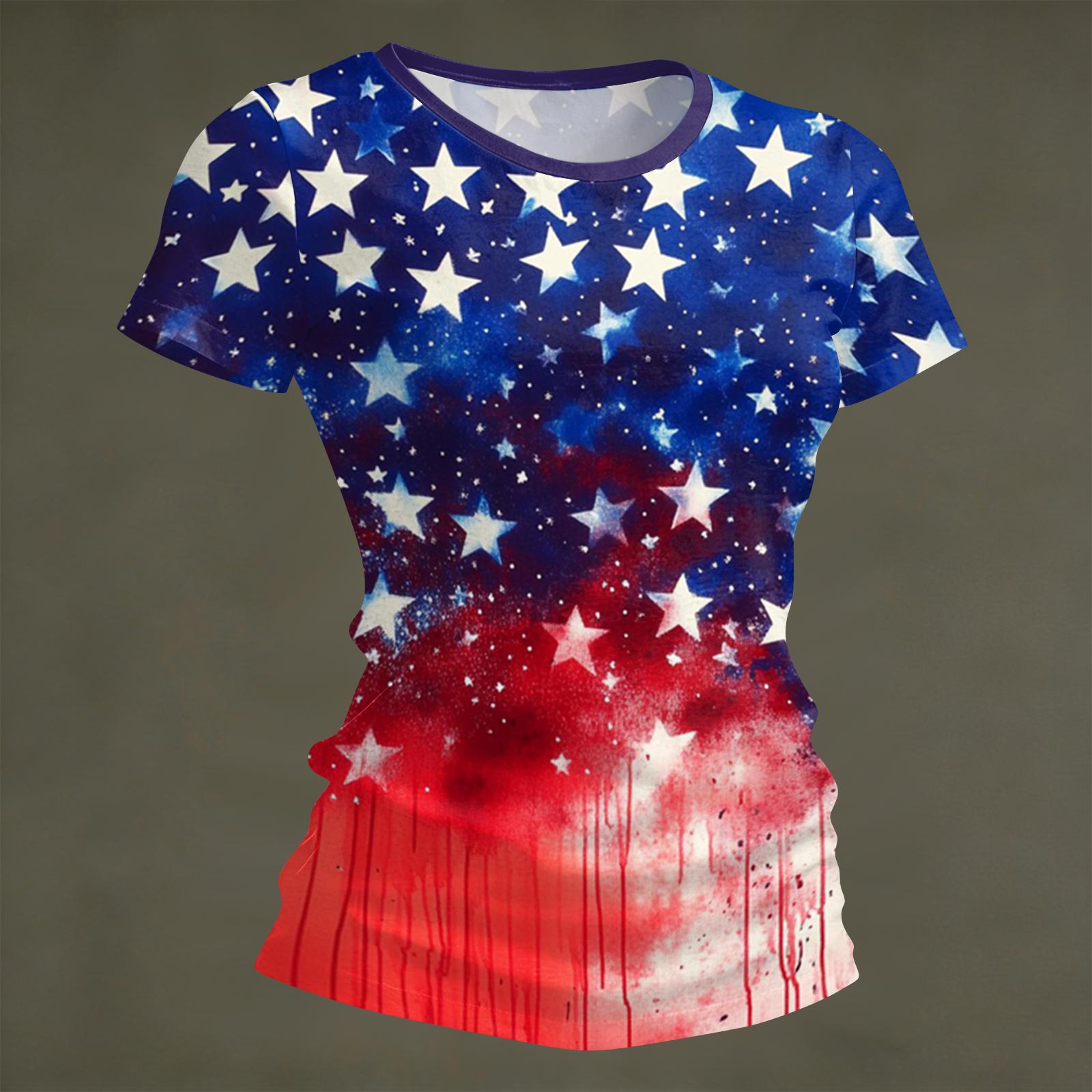 Women s Fashion Round Neck Independence Day Print Short Sleeve Loose Crewneck T-Shirt Top XXL червоний
Women s Fashion Round Neck Independence Day Print Short Sleeve Loose Crewneck T-Shirt Top XXL червоний