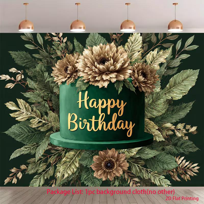 2D Dark Green Birthday Backdrop Happy Birthday with Green Cake, Dried Flowers and Foliage Background 47.2x31.5inch/120*80cm
2D Dark Green Birthday Backdrop Happy Birthday with Green Cake, Dried Flowers and Foliage Background 47.2x31.5inch/120*80cm