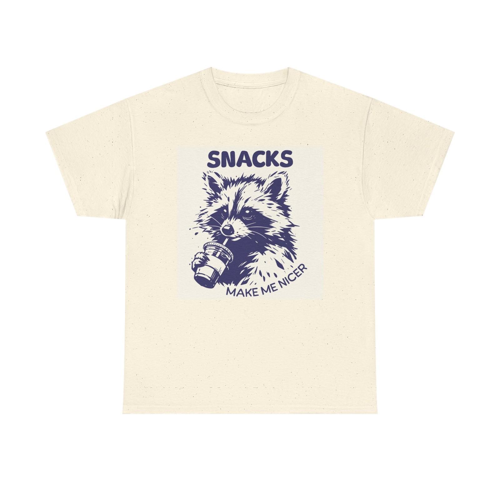 Snacks Make Me Nicer Funny Graphic T Shirt Mens Womens Tees Top Unisex Heavy Cotton Tee BRAND NEW 4XL
Snacks Make Me Nicer Funny Graphic T Shirt Mens Womens Tees Top Unisex Heavy Cotton Tee BRAND NEW 4XL