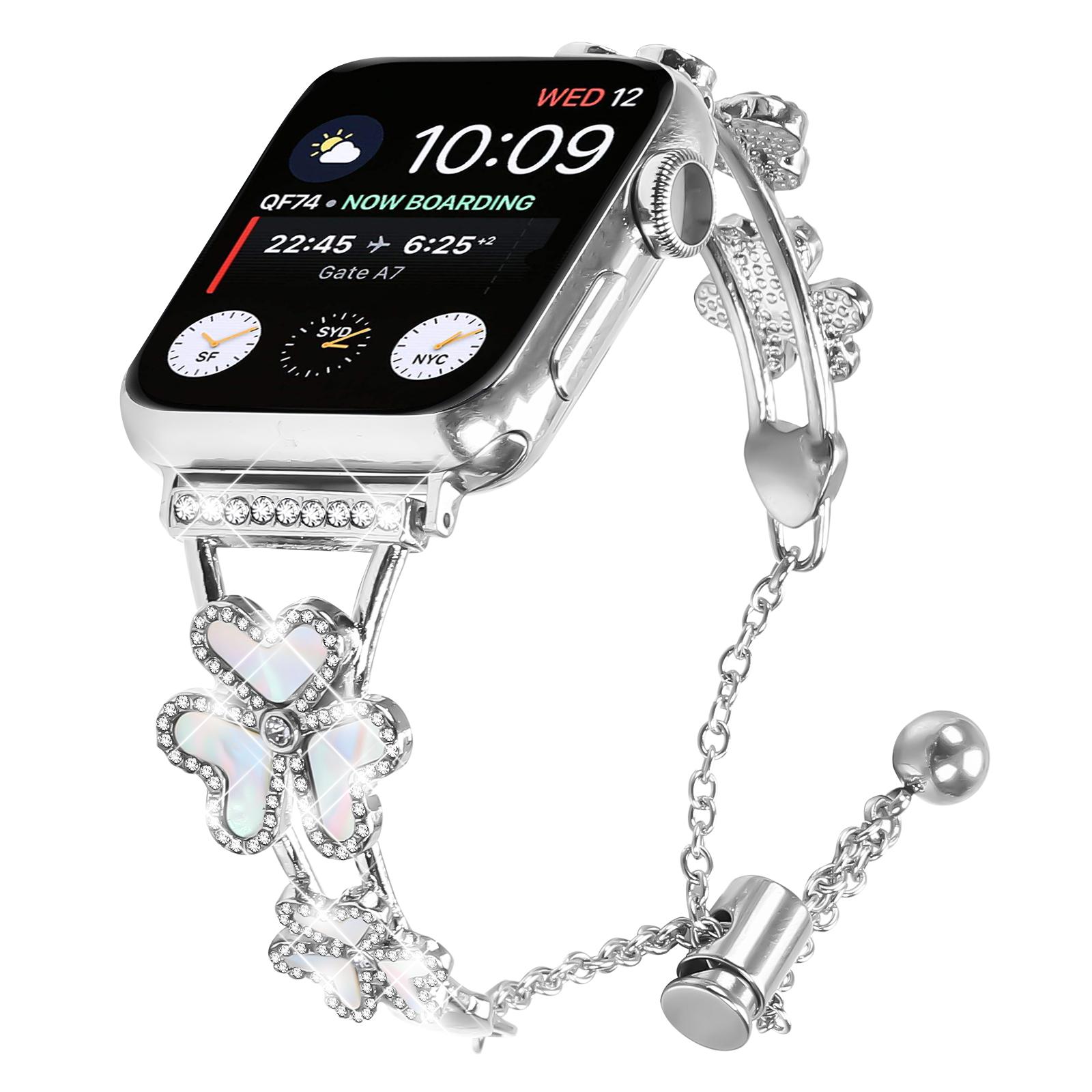 Metal Band for Apple Watch Series 10 9 8 7 SE 6 5 4 3 2 1 42mm 41mm 40mm 38mm Heart Clover Decor Watch Strap Silver
Metal Band for Apple Watch Series 10 9 8 7 SE 6 5 4 3 2 1 42mm 41mm 40mm 38mm Heart Clover Decor Watch Strap Silver