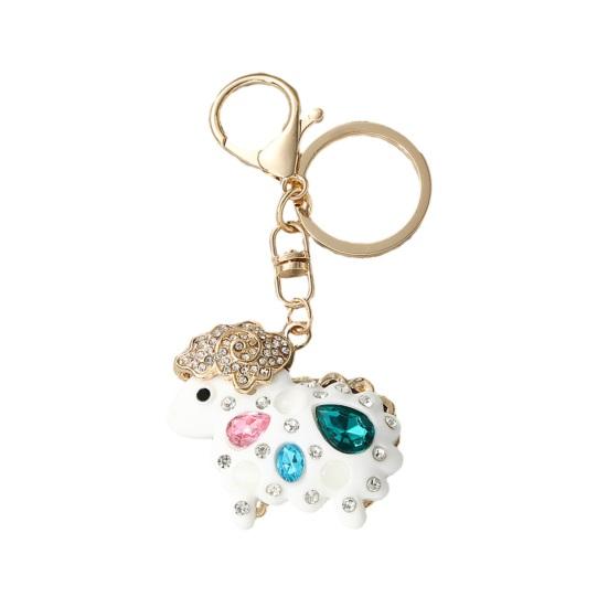 Rhinestone Lamb Keychain Sparkling Sheep Car Key Ring Holder Backpack Purse Handbag Charm Christmas Birthday Gifts for Her белый
Rhinestone Lamb Keychain Sparkling Sheep Car Key Ring Holder Backpack Purse Handbag Charm Christmas Birthday Gifts for Her белый