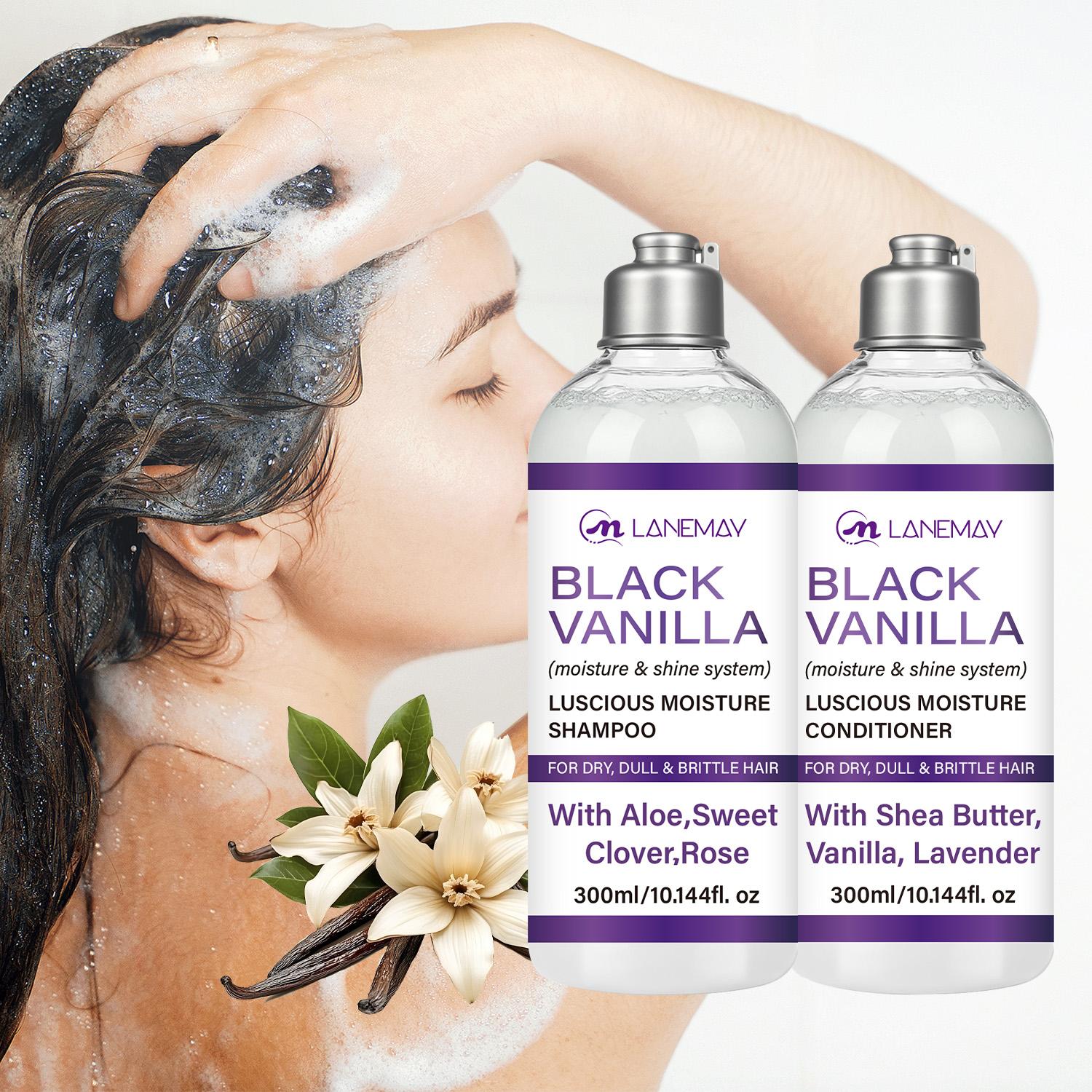 Black Vanilla Shampoo And Conditioner Set-Deeply Clean, Moisten, Repair & Nourishment Hair-Suitable for all Hair Types, 300ml+300ml
Black Vanilla Shampoo And Conditioner Set-Deeply Clean, Moisten, Repair & Nourishment Hair-Suitable for all Hair Types, 300ml+300ml