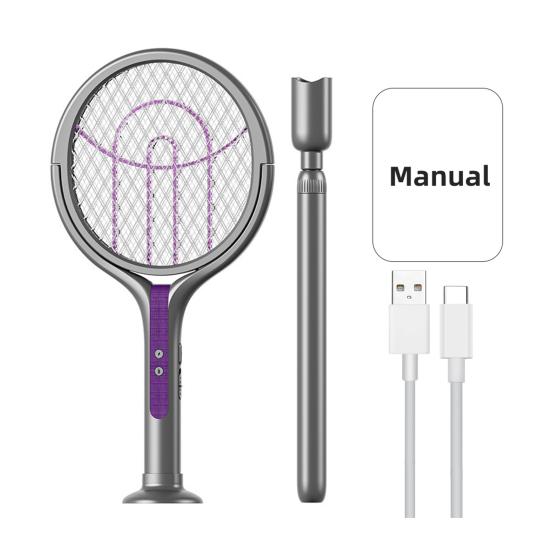 Электрическая мухобойка от комаров, складная конструкция, 3500 В, мощный удар, перезаряжаемая батарея, зарядка через USB Type-C фиолетовый
Электрическая мухобойка от комаров, складная конструкция, 3500 В, мощный удар, перезаряжаемая батарея, зарядка через USB Type-C фиолетовый