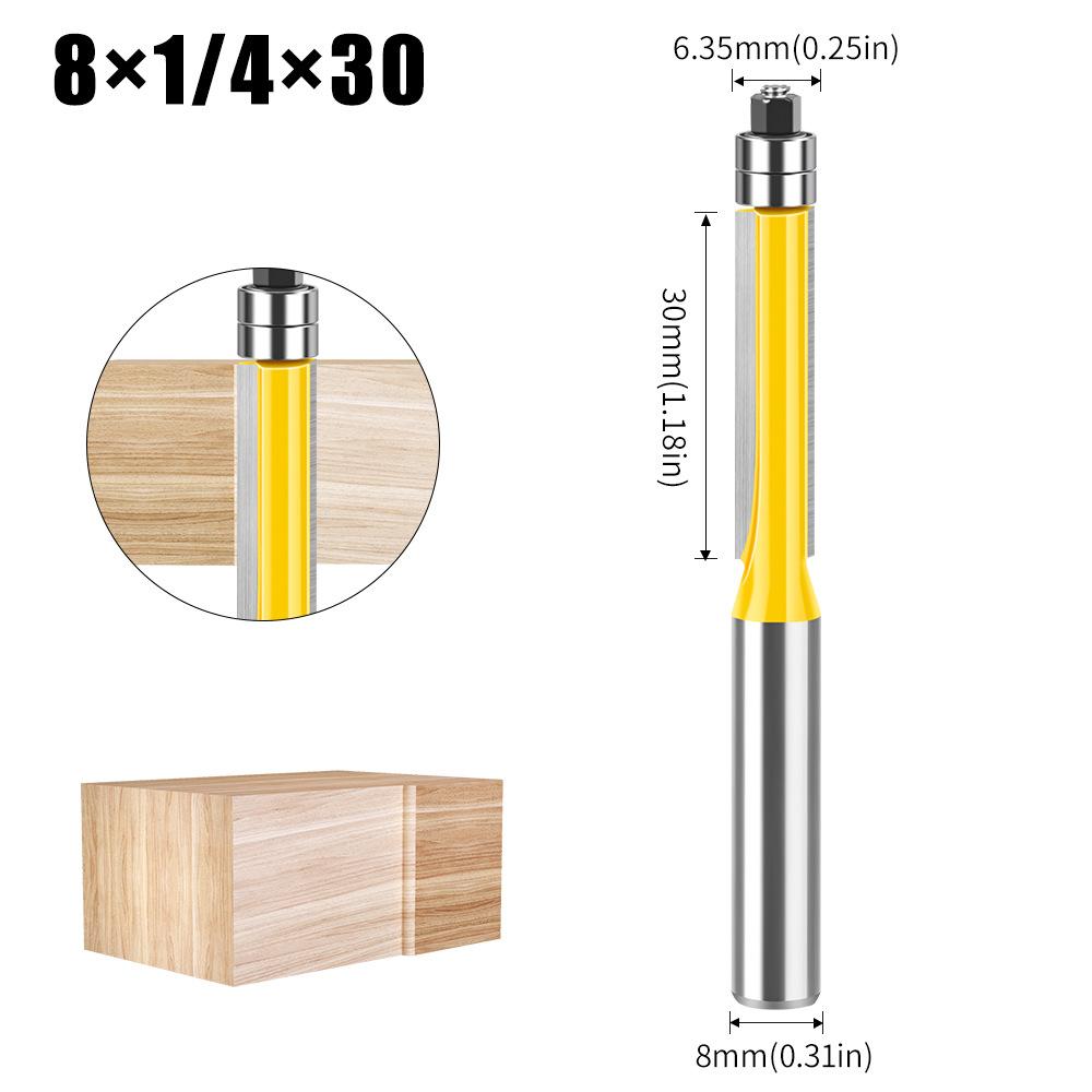 8 Handle Head Double Bearing Trimming Knife Tungsten Steel Imitation Woodworking Milling Cutter Slotting Flat Edge Knife Alloy Blade Head Set Double bearing trimming knife 8 * 1/4 * 30
8 Handle Head Double Bearing Trimming Knife Tungsten Steel Imitation Woodworking Milling Cutter Slotting Flat Edge Knife Alloy Blade Head Set Double bearing trimming knife 8 * 1/4 * 30