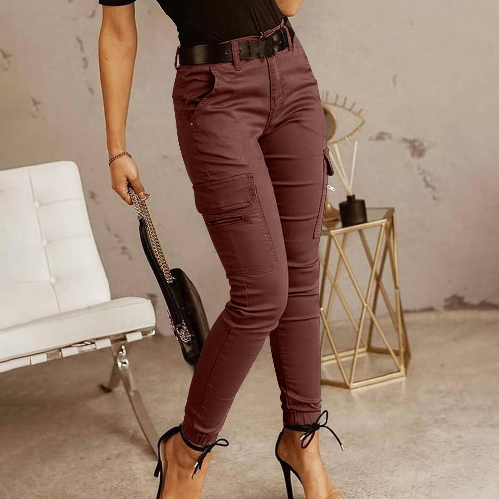 Women Casual Work Slim Fit Tight Cargo Pants Fit Wide Leg Long Pants Trousers With Pockets M коричневий
Women Casual Work Slim Fit Tight Cargo Pants Fit Wide Leg Long Pants Trousers With Pockets M коричневий
