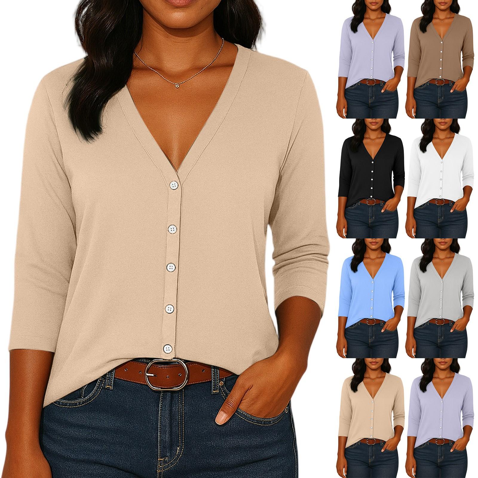 Women s Fashion Casual Round Neck 3/4 Sleeve Loose Printed T-Shirt Ladies Cardigan M
Women s Fashion Casual Round Neck 3/4 Sleeve Loose Printed T-Shirt Ladies Cardigan M