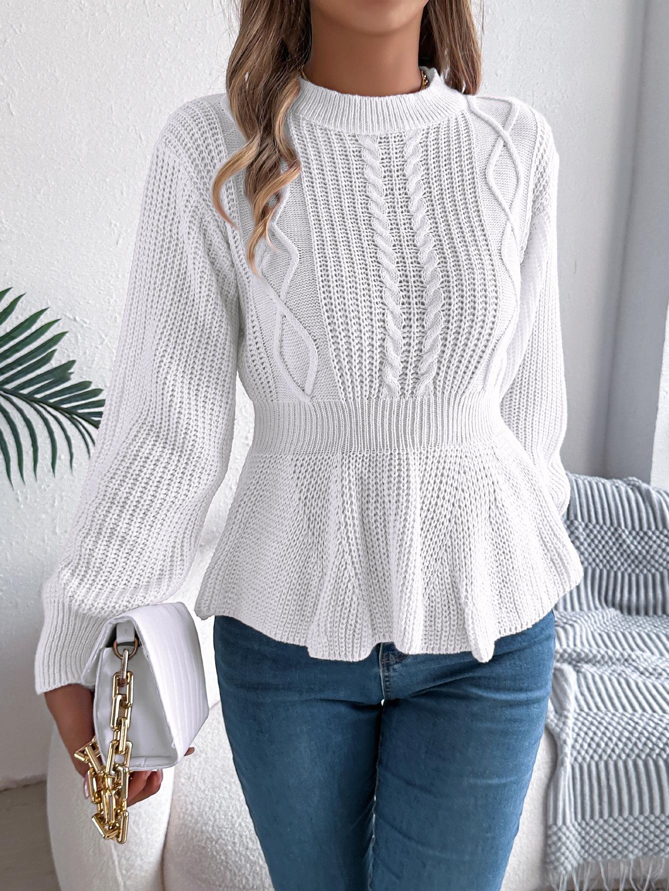 women s Solid Cable Knit Peplum Hem Balloon Sleeve Long Sleeve Crew Neck Pullover Sweater Top S белый
women s Solid Cable Knit Peplum Hem Balloon Sleeve Long Sleeve Crew Neck Pullover Sweater Top S белый