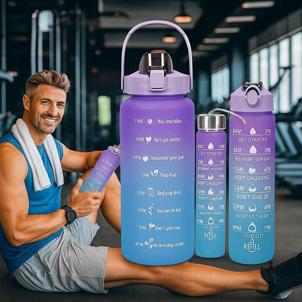 3Pcs Set Leakproof Gradient Color Sport Water Bottle Plastic Water Cup Gym Straw Cup Outdoor Style F
3Pcs Set Leakproof Gradient Color Sport Water Bottle Plastic Water Cup Gym Straw Cup Outdoor Style F