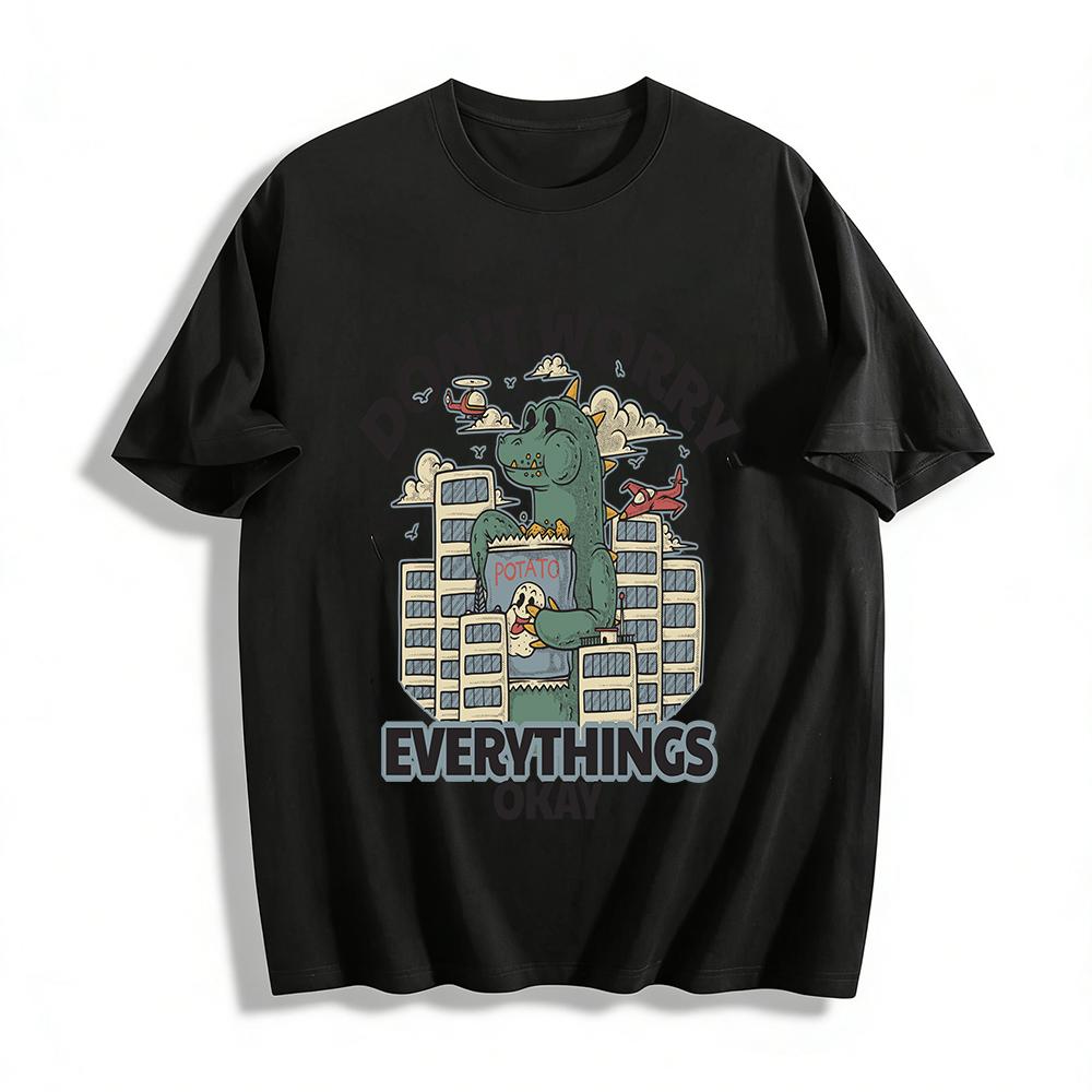 Funny Godzilla Eating Potato Chips Graphic T-Shirt Unisex Casual Loose Streetwear Tee Pure cotton T-shirt XXS
Funny Godzilla Eating Potato Chips Graphic T-Shirt Unisex Casual Loose Streetwear Tee Pure cotton T-shirt XXS