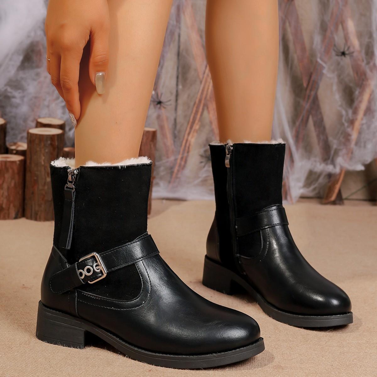 Casual versatile single boots 2024 new large size autumn round head side zipper thick heel solid color women s Martin boots 36 чорний
Casual versatile single boots 2024 new large size autumn round head side zipper thick heel solid color women s Martin boots 36 чорний