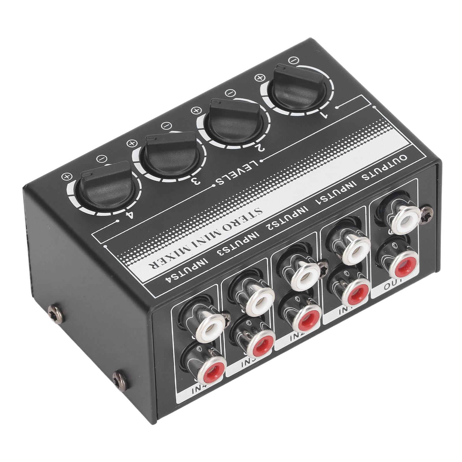 CX400 Mini Passive Stereo Mixer Portable Stereo 4 Channel Mixer for CD Player Tape Drive Computer Phone Tablet Computer White
CX400 Mini Passive Stereo Mixer Portable Stereo 4 Channel Mixer for CD Player Tape Drive Computer Phone Tablet Computer White