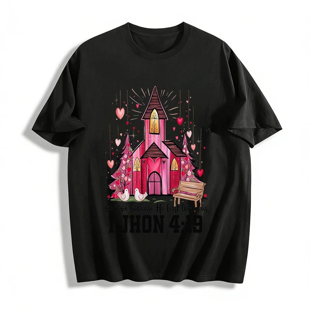 Christian Love Church Print Tee 1 John 4:19 Faith Themed Top Pure cotton T-shirt 6XL
Christian Love Church Print Tee 1 John 4:19 Faith Themed Top Pure cotton T-shirt 6XL