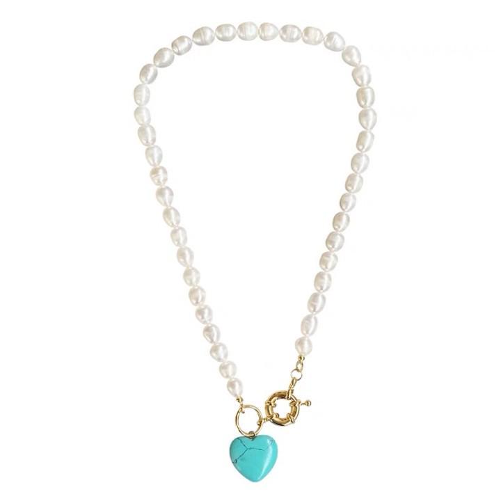 Ожерелье-подвеска в виде сердца из голубой сосны с натуральным пресноводным жемчугом - Нишевый дизайн, цепочка для свитера и ключицы
Ожерелье-подвеска в виде сердца из голубой сосны с натуральным пресноводным жемчугом - Нишевый дизайн, цепочка для свитера и ключицы