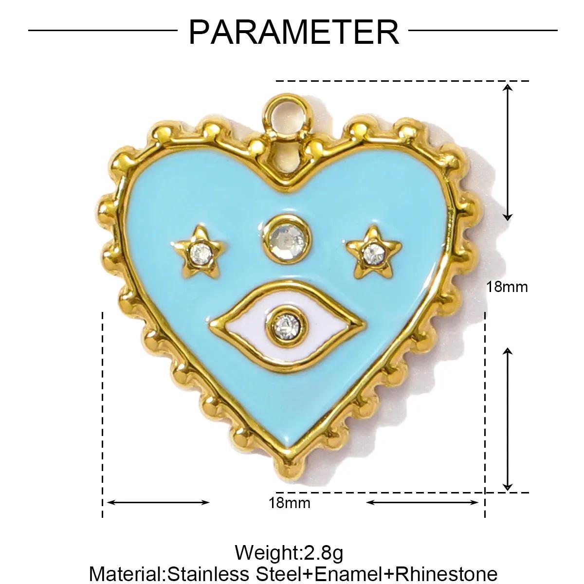 3pcs/Lot Stainless Steel Enamel Square Heart Diy Earring Charms Woman Evil Eye Necklace Pendants Poker Jewelry
3pcs/Lot Stainless Steel Enamel Square Heart Diy Earring Charms Woman Evil Eye Necklace Pendants Poker Jewelry