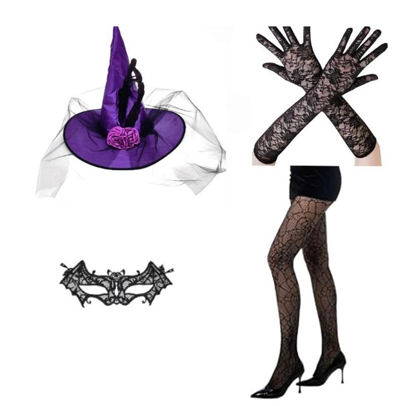 Witch Costume Accessories Wizard Hat Floral Lace Gloves Fishnet Stockings Pantyhose Mask for Halloween Cosplay Party
Witch Costume Accessories Wizard Hat Floral Lace Gloves Fishnet Stockings Pantyhose Mask for Halloween Cosplay Party