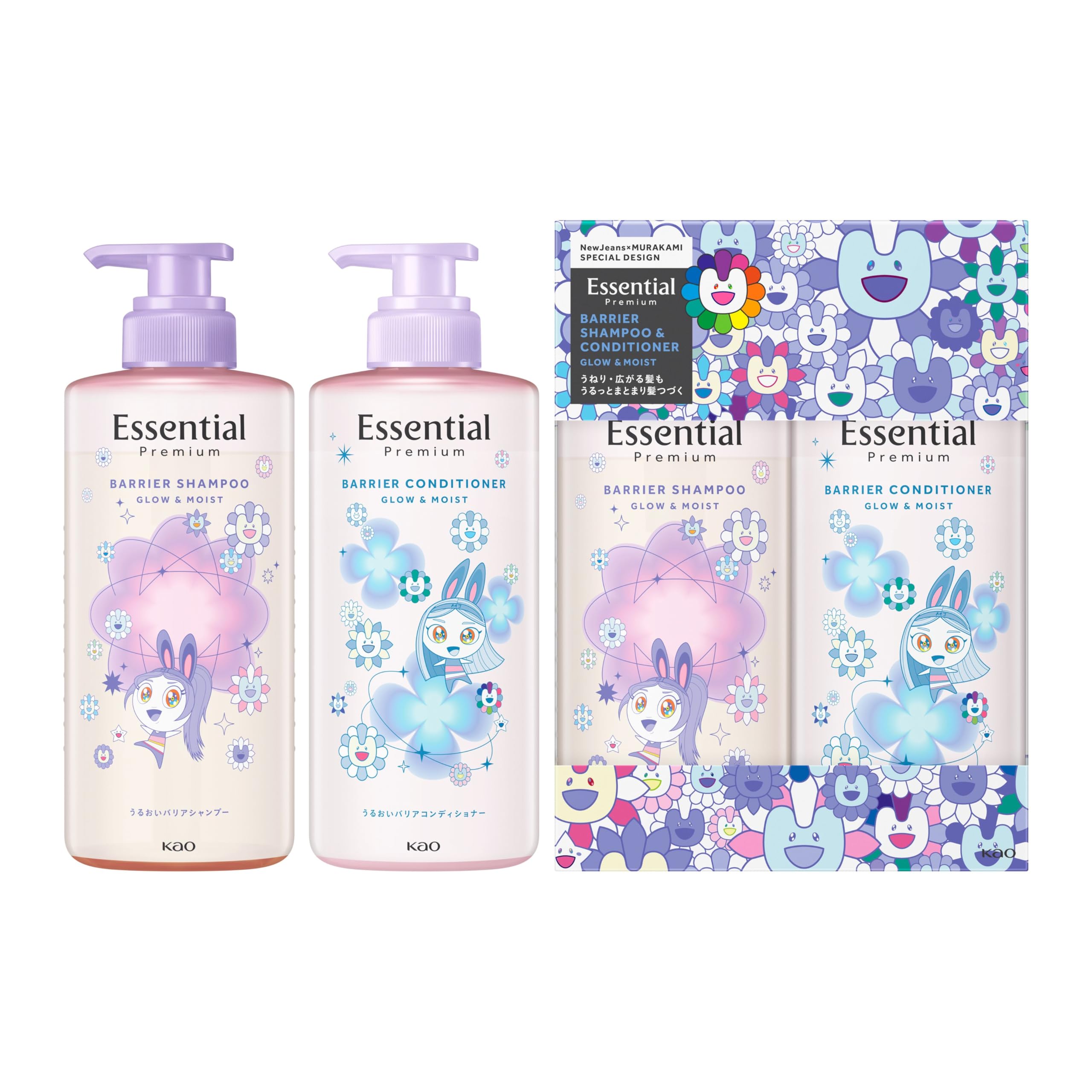 Essential Premium Barrier Glow & Moist Pump Set NewJeans×MURAKAMI Special Design 900ml
Essential Premium Barrier Glow & Moist Pump Set NewJeans×MURAKAMI Special Design 900ml