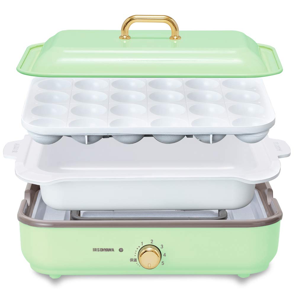 Iris Ohyama Hot Plate Takoyaki Maker Deep Pot 2way Easy to Wash Стильна функція регулювання температури Гарантія Smoky Green PHP-1002TC-G
Iris Ohyama Hot Plate Takoyaki Maker Deep Pot 2way Easy to Wash Стильна функція регулювання температури Гарантія Smoky Green PHP-1002TC-G