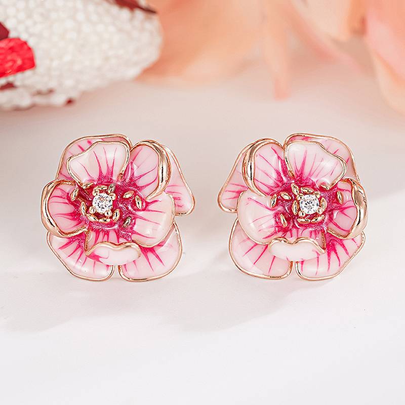 Huitan Pink Flower Shaped Aesthetic Women Stud Earrings Sweet Party Daily Chic Accessories Wedding Fresh Zircon Inlaid Shiny CZ
Huitan Pink Flower Shaped Aesthetic Women Stud Earrings Sweet Party Daily Chic Accessories Wedding Fresh Zircon Inlaid Shiny CZ
