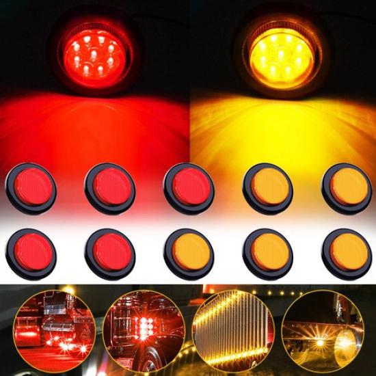 Marker Lights 2 LED Rock Truck Trailer Round Clearance Side Light Amber 10x US
Marker Lights 2 LED Rock Truck Trailer Round Clearance Side Light Amber 10x US
