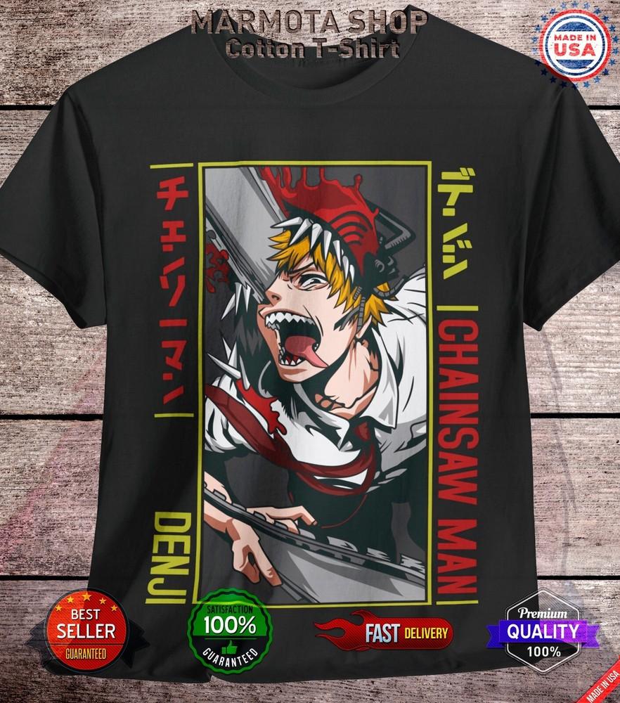 Denji Chainsaw Man Shirt Anime Tee T-Shirt Pochita Horror Manga Otaku Makima CSM L
Denji Chainsaw Man Shirt Anime Tee T-Shirt Pochita Horror Manga Otaku Makima CSM L