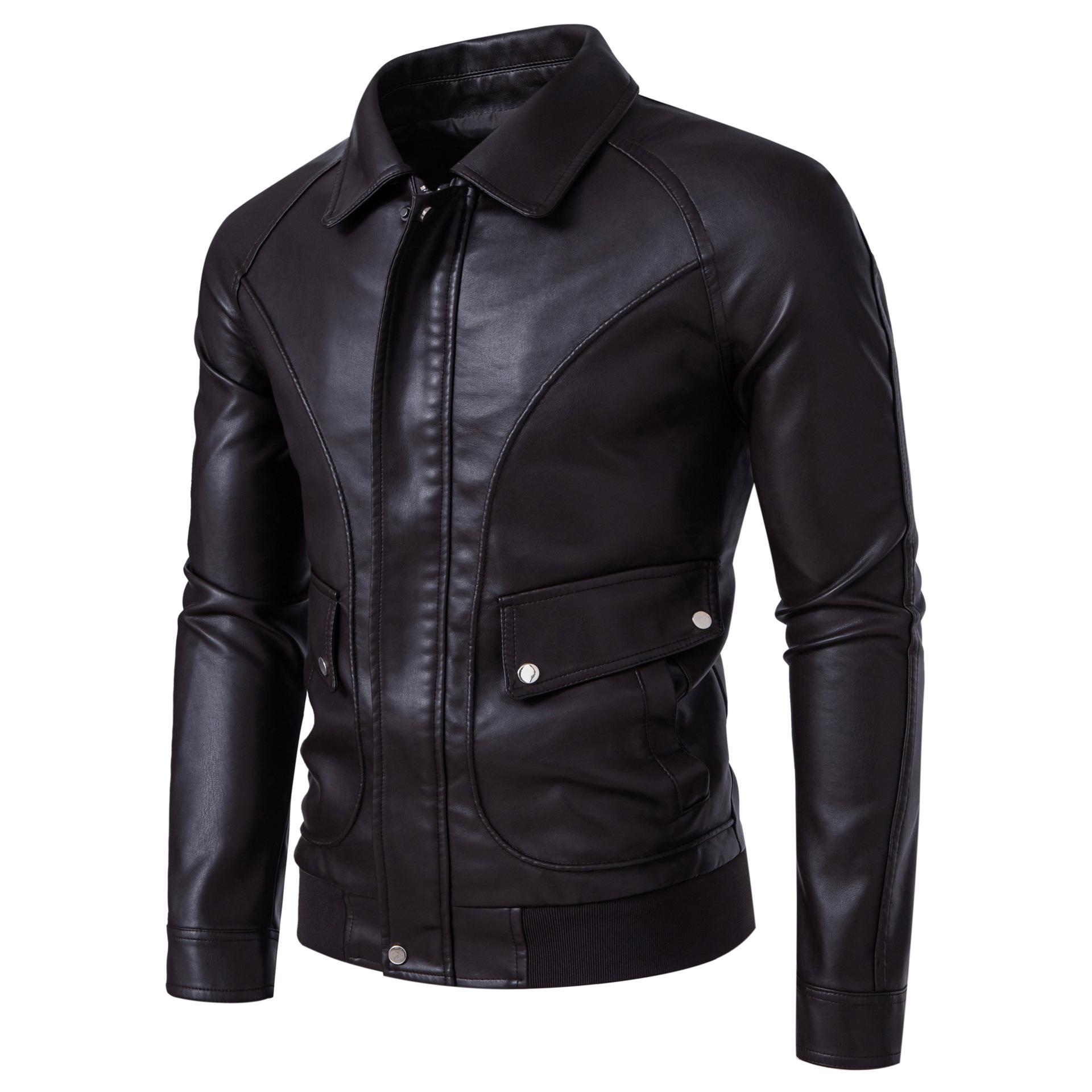 New Men s PU Leather Motorcycle Jacket with Lapel Collar XXXL
New Men s PU Leather Motorcycle Jacket with Lapel Collar XXXL