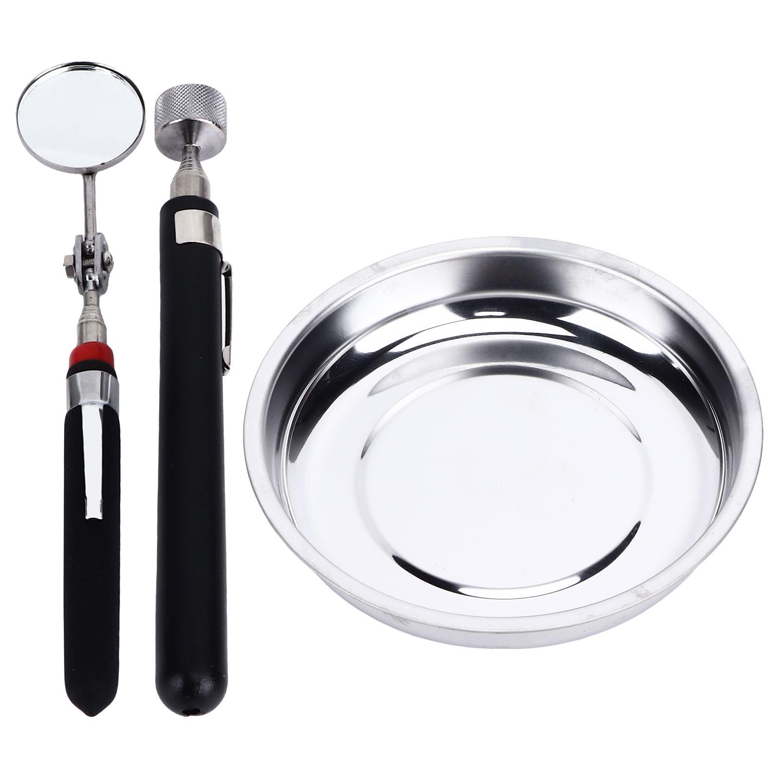 Магнитный лоток для деталей, круглый, нержавеющая сталь с захватом, телескопическое зеркало для гаража
Магнитный лоток для деталей, круглый, нержавеющая сталь с захватом, телескопическое зеркало для гаража
