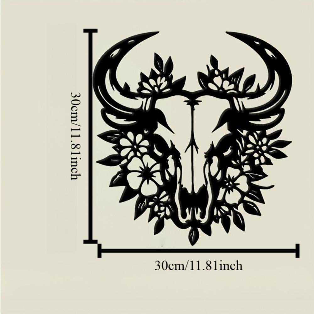 Metal Wall Art Bull Skull with Flowers, Black Floral Design, Thanksgiving Housewarming Gift, Bedroom Living Room Bar Decor 12in
Metal Wall Art Bull Skull with Flowers, Black Floral Design, Thanksgiving Housewarming Gift, Bedroom Living Room Bar Decor 12in