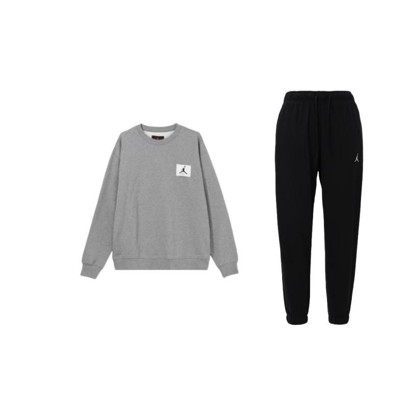 Jordan Fleece Solid Color Crew Neck Pullover Long Sleeve Mid Waist Drawstring Pants Casual Sports Set Men sets FV8609-010+FB3910-091 XXL
Jordan Fleece Solid Color Crew Neck Pullover Long Sleeve Mid Waist Drawstring Pants Casual Sports Set Men sets FV8609-010+FB3910-091 XXL