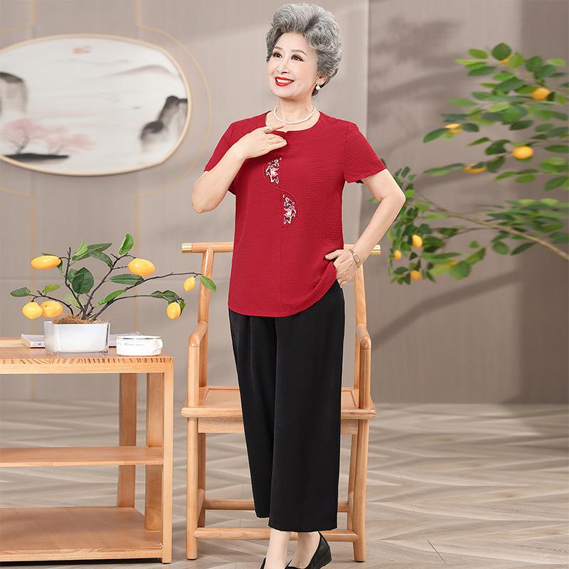 Grandma s Summer Casual Cotton & Linen Set: Short-Sleeve Embroidered T-Shirt for Elderly Women 5XL (recommended 75-82.5 kg) красный
Grandma s Summer Casual Cotton & Linen Set: Short-Sleeve Embroidered T-Shirt for Elderly Women 5XL (recommended 75-82.5 kg) красный