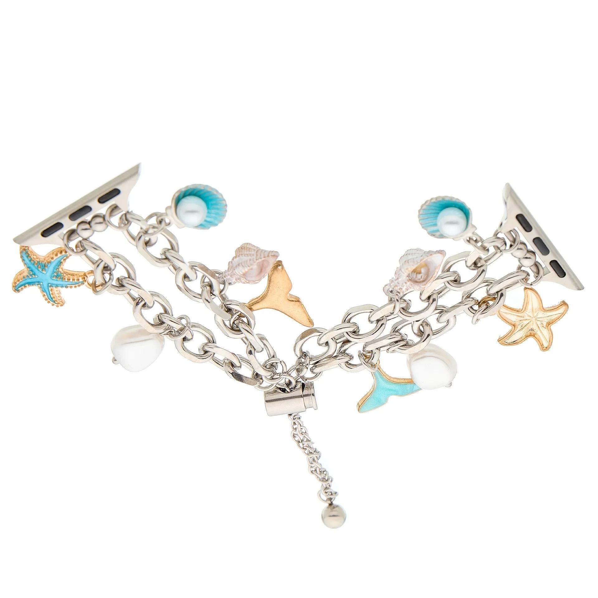 Jewelry Bracelet for Apple Watch Band 38/40/41/42/44/45/46/49mm Wristband for IWatch Ultra 2 Series 10/9/8/7/6/SE 5 4 Strap series 10 46mm срібний
Jewelry Bracelet for Apple Watch Band 38/40/41/42/44/45/46/49mm Wristband for IWatch Ultra 2 Series 10/9/8/7/6/SE 5 4 Strap series 10 46mm срібний