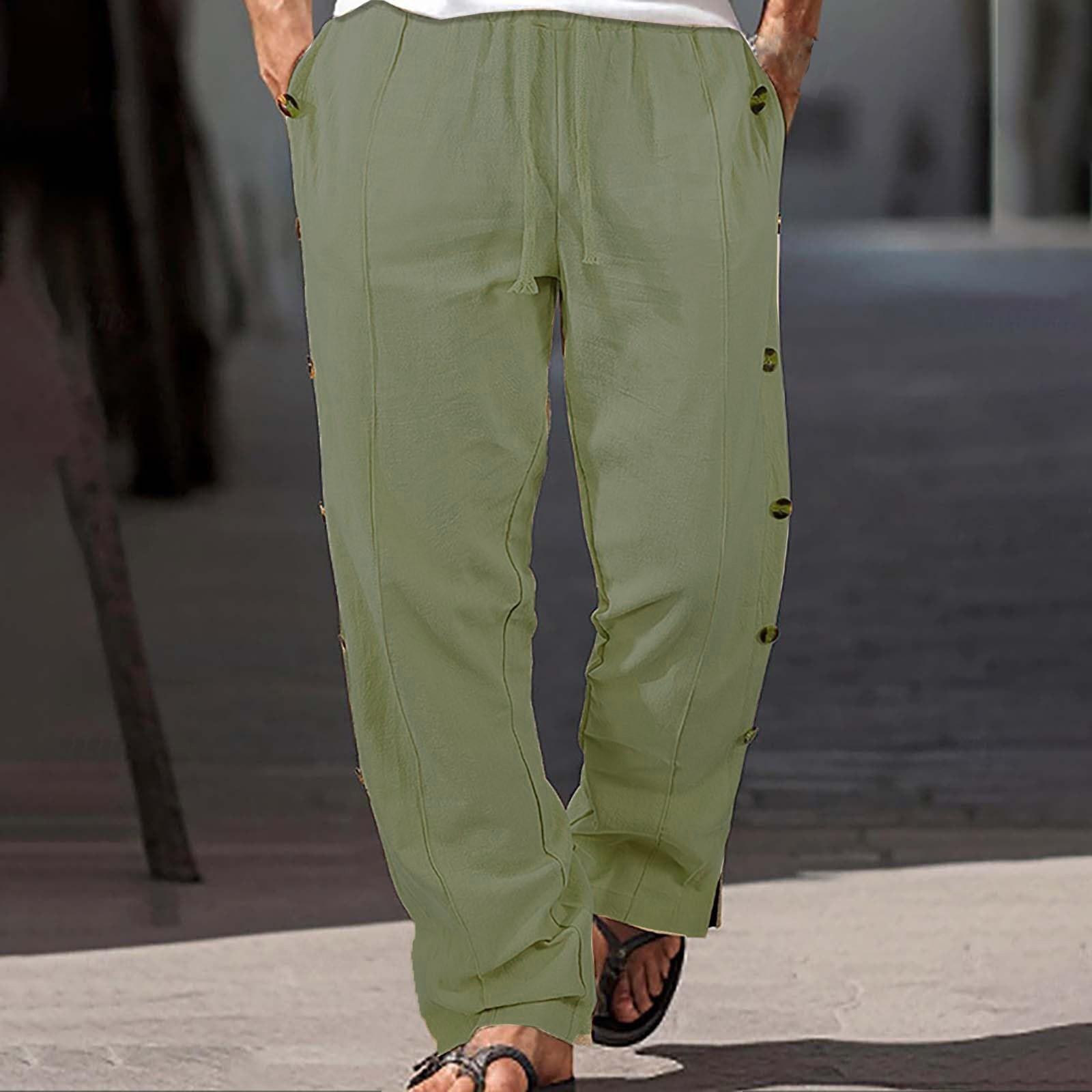 Mens Casual Loose Solid Color Multi-button Cotton Linen Solid Color Pants XXXL армія зелений колір
Mens Casual Loose Solid Color Multi-button Cotton Linen Solid Color Pants XXXL армія зелений колір