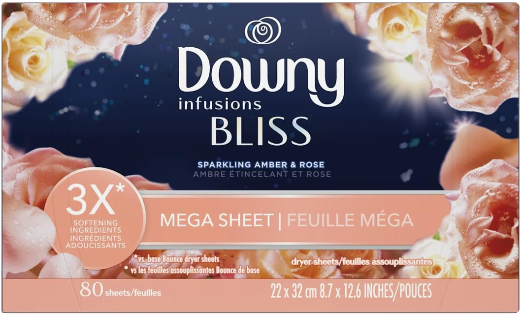 Downy Sheets MEGA Infusion BLISS Amber & Rose, 80 sheets x 1 pack, Official P&G Imported Product, BLISS AMBER & ROSE
Downy Sheets MEGA Infusion BLISS Amber & Rose, 80 sheets x 1 pack, Official P&G Imported Product, BLISS AMBER & ROSE