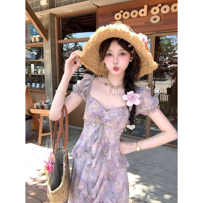 Super fairy temperament smudged princess dress summer travel vacation photo giant beauty thin ruffle edge floral dress S фиолетовый
Super fairy temperament smudged princess dress summer travel vacation photo giant beauty thin ruffle edge floral dress S фиолетовый
