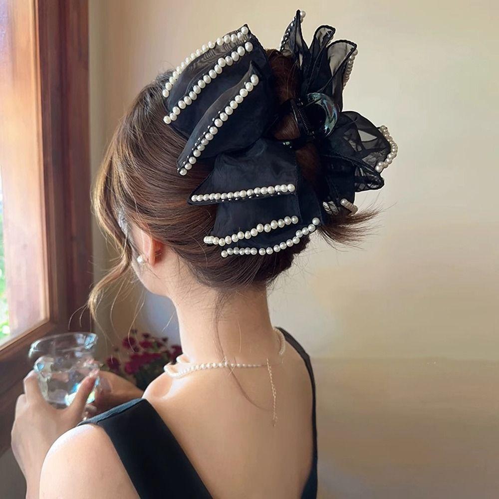 Multi-Layer Yarn Bowknot Hair Claw Pearl Mesh Hair Clip Temperament Bow Shark Clip Party
Multi-Layer Yarn Bowknot Hair Claw Pearl Mesh Hair Clip Temperament Bow Shark Clip Party