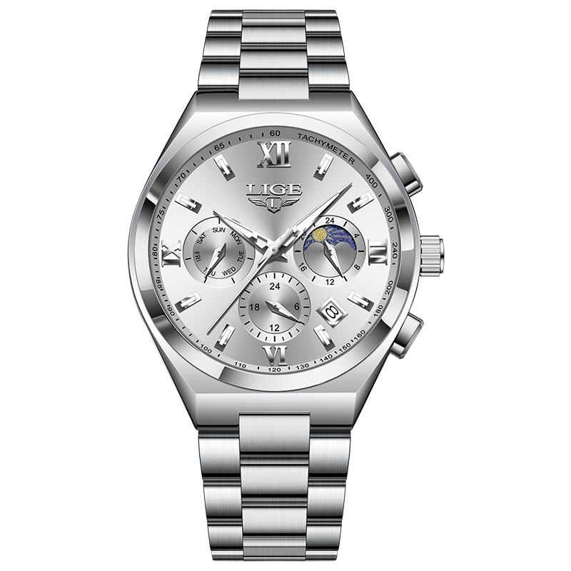 New Sport Chronograph Quartz Wristwatch Men Fashion Business Men Watch Stainless Steel Waterproof Military Watches For Men серебро белый
New Sport Chronograph Quartz Wristwatch Men Fashion Business Men Watch Stainless Steel Waterproof Military Watches For Men серебро белый