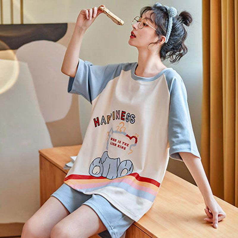New thin short-sleeved pajamas women s summer cartoon bear lotus leaf edge shorts sweet girl raw loungewear set one size fits all/recommended 35~50kg inner
New thin short-sleeved pajamas women s summer cartoon bear lotus leaf edge shorts sweet girl raw loungewear set one size fits all/recommended 35~50kg inner
