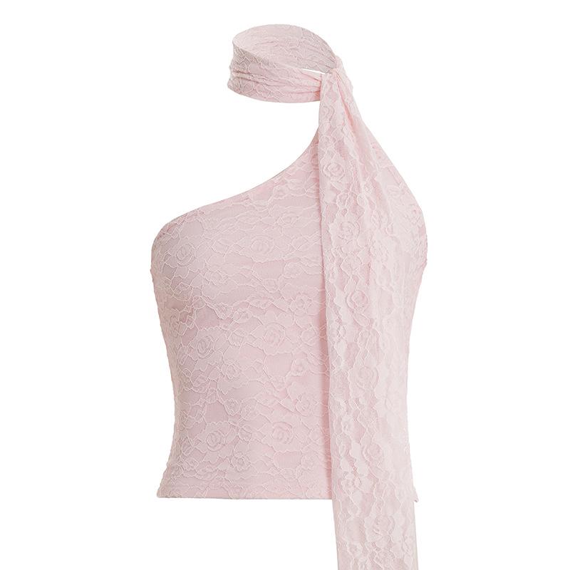 One-Shoulder Lace Patchwork Turtleneck Top - Stylish & Sexy Women s Vest Large
One-Shoulder Lace Patchwork Turtleneck Top - Stylish & Sexy Women s Vest Large
