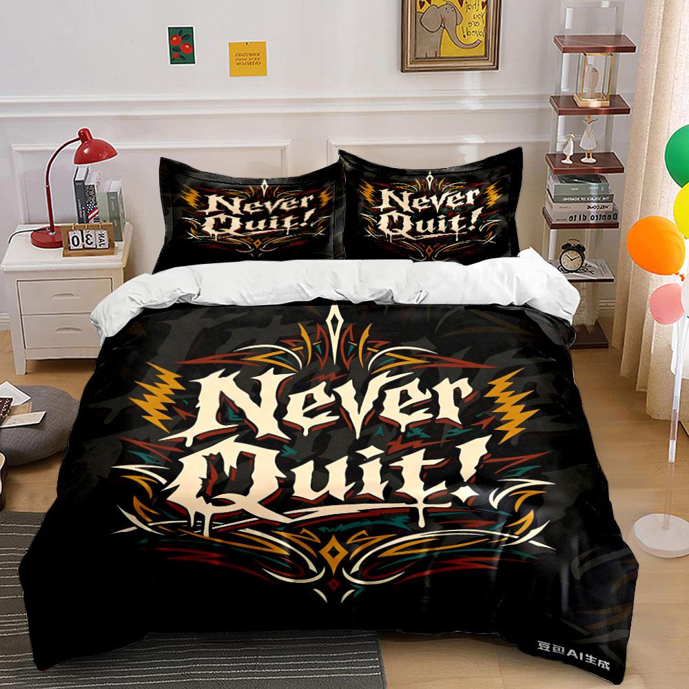 Never Quit bold typography. Bedding sets Duvet cover sets Duvet covers Pillowcases(1 * Duvet Cover 2 * Pillowcases, without duvet insert) 135x200cm
Never Quit bold typography. Bedding sets Duvet cover sets Duvet covers Pillowcases(1 * Duvet Cover 2 * Pillowcases, without duvet insert) 135x200cm