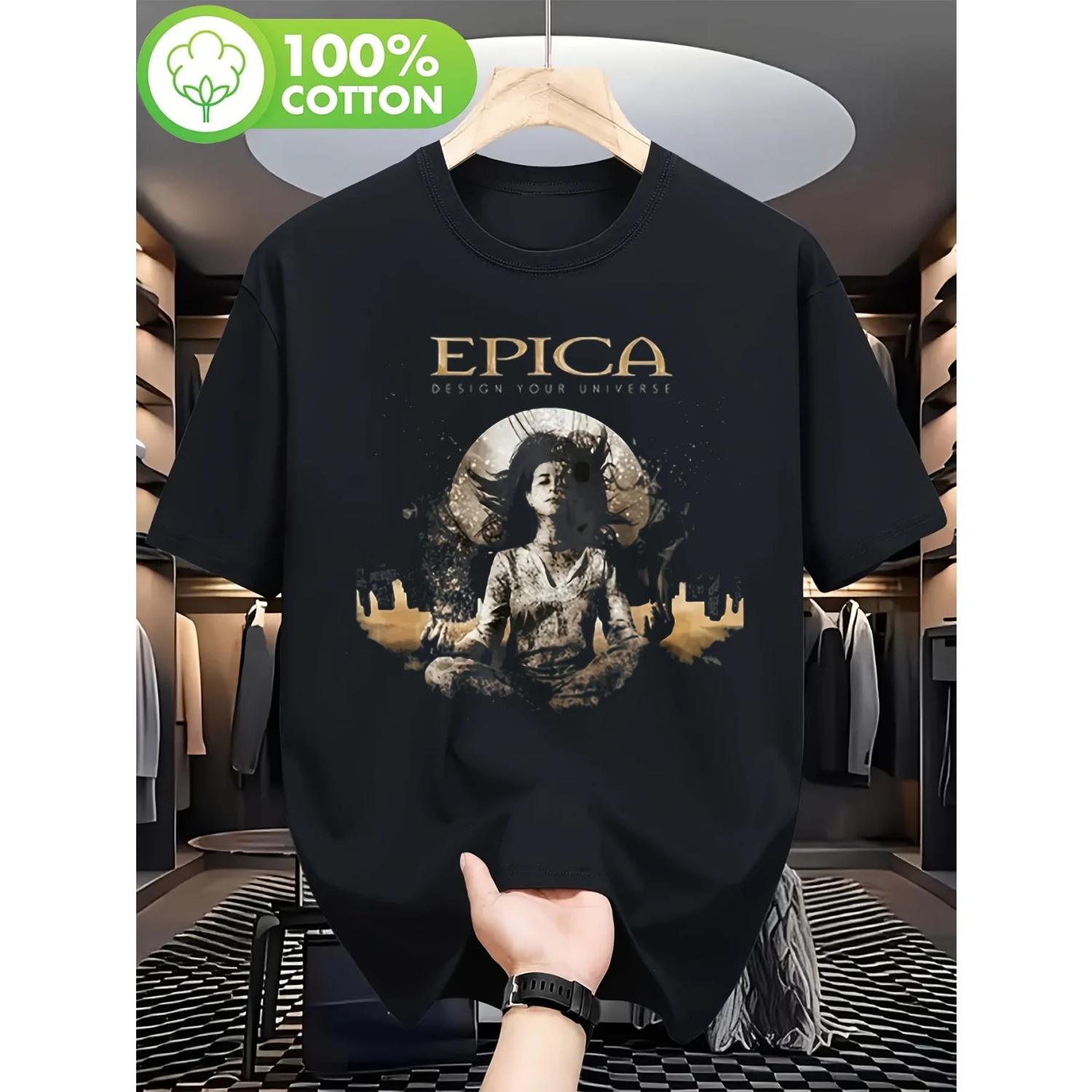 Мужская черная футболка с логотипом группы Epica и мифическим женским узором, Повседневная одежда для музыкальных фанатов и на каждый день S чёрный
Мужская черная футболка с логотипом группы Epica и мифическим женским узором, Повседневная одежда для музыкальных фанатов и на каждый день S чёрный