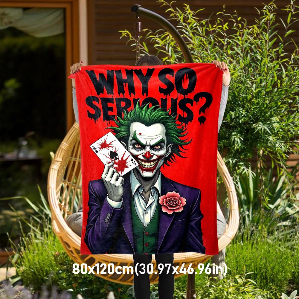 1PC Joker, Serious Outdoor Flannel Blanket Soft Plush Decor for Picnics, camping,Bedroom, Playroom, Office1208A 80x120cm(31x47inch)
1PC Joker, Serious Outdoor Flannel Blanket Soft Plush Decor for Picnics, camping,Bedroom, Playroom, Office1208A 80x120cm(31x47inch)