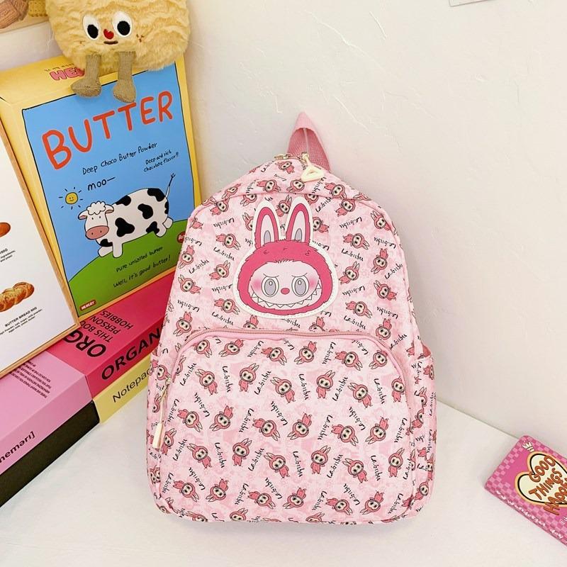 Новый мультяшный милый рюкзак для начальной школы, модный рюкзак с принтом, универсальный детский рюкзак большой вместимости розовый
