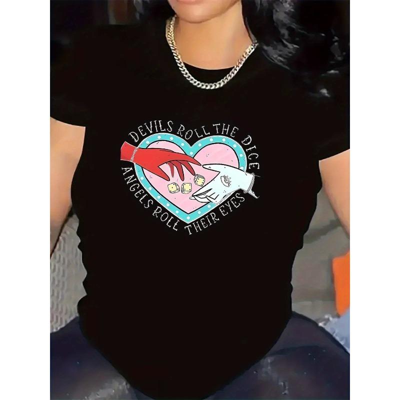 European sizes Women s Graphic T-Shirt - Soft Polyester Tee with Devil Hands Heart Design Restaurant Wear, Bold Print, Breathable Material 4XL чорний
European sizes Women s Graphic T-Shirt - Soft Polyester Tee with Devil Hands Heart Design Restaurant Wear, Bold Print, Breathable Material 4XL чорний